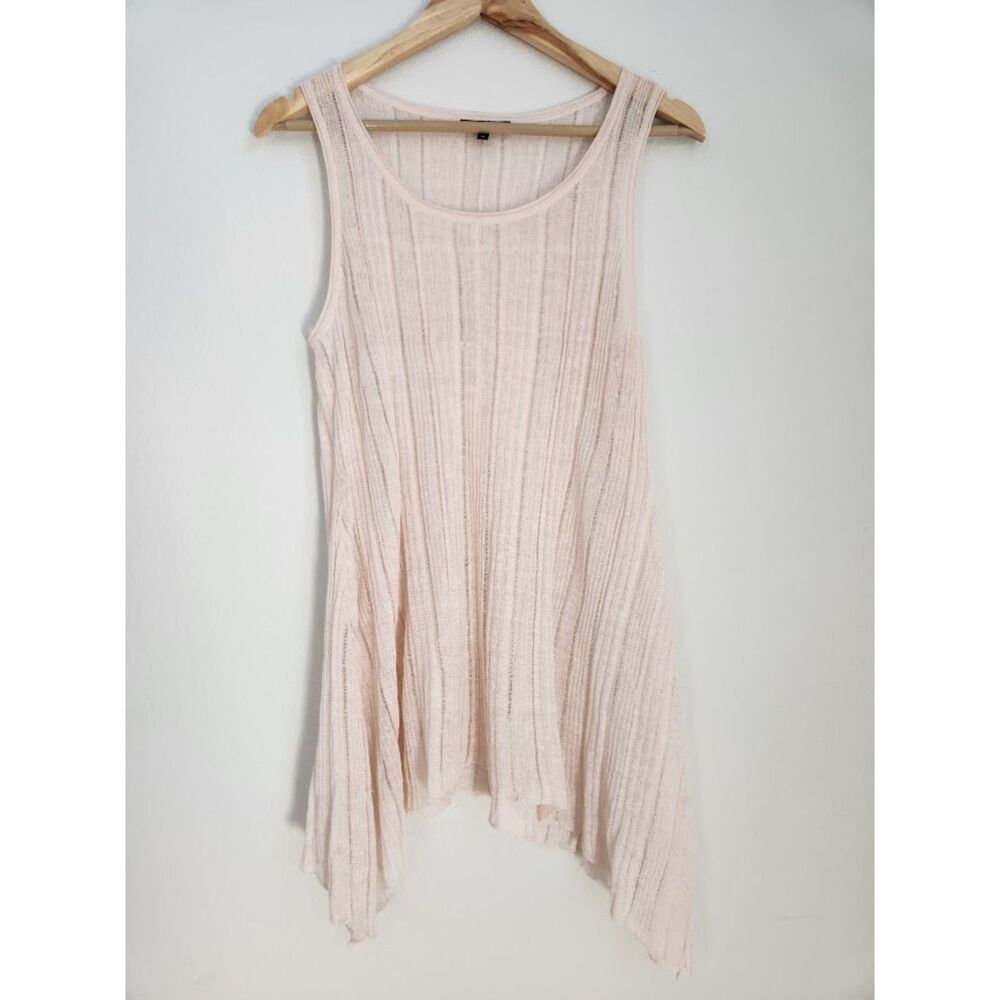 Eileen Fisher Sleeveless Asymmetrical Hem Knit Tunic Blush Pink | Size M